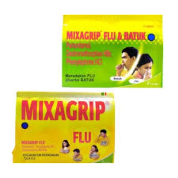 Jual Mixagrip flu (kuning) / Mixagrip flu & batuk (hijau) 1 box isi 25 ...