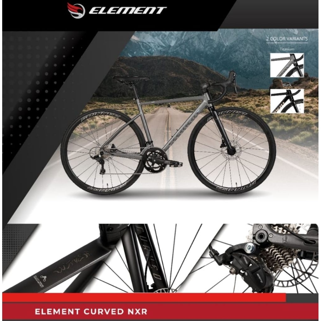 Jual Sepeda Roadbike ELEMENT CURVED NXR 700C Alloy 18 Speed Sensah ...