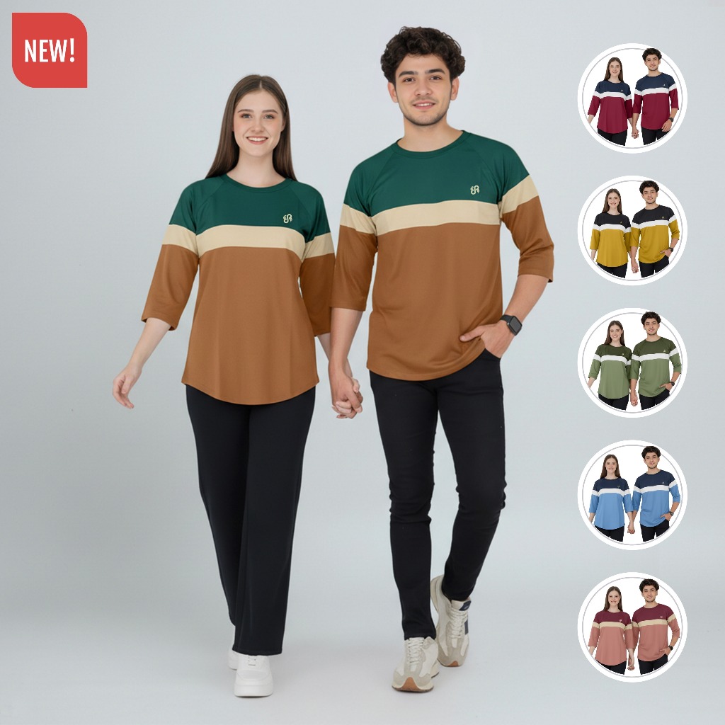 Jual Indonesia Raglan Kaos Wanita Pria Unisex Lengan 3/4 Oversize ...