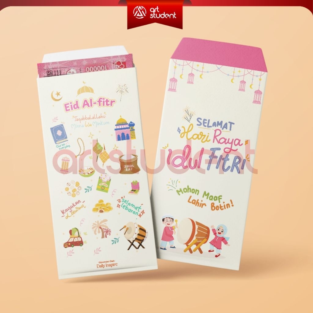 Paket Hemat 50pcs Amplop Lebaran panjang (harga grosir) Amplop THR panjang/Angpao idul Fitri murah/Amplop lebaran 2026