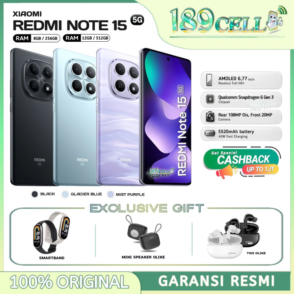 XIAOMI Redmi Note 15 4G Smartphone, 6+128GB, Snapdragon 6 Gen 3, 33W, 6000mAh, 1080x2160