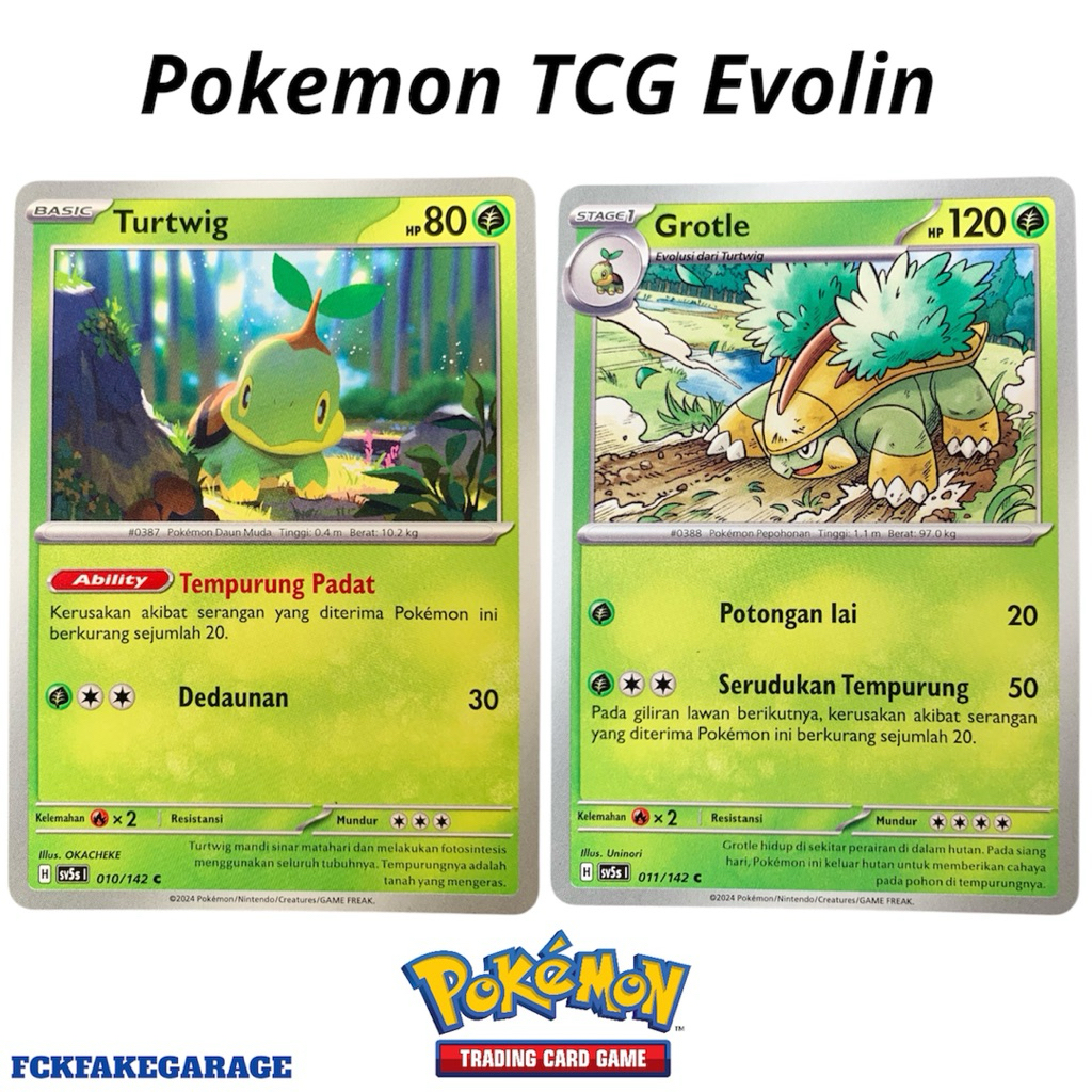 Jual Pokemon TCG Turtwig C Evolin Grotle C (sv5s 010&011/142) Original ...