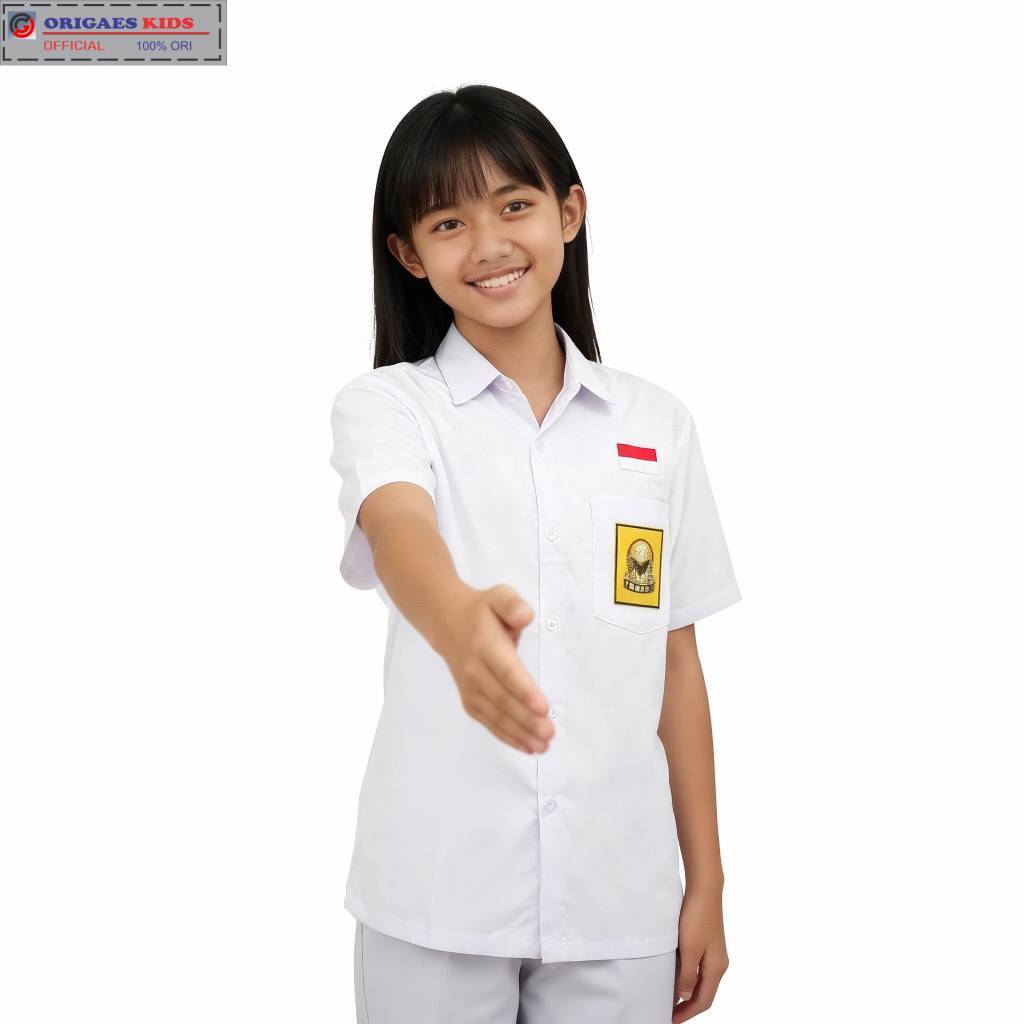 Jual ORIGAES KIDS - Seragam sekolah logo smp putih panjang pendek ...