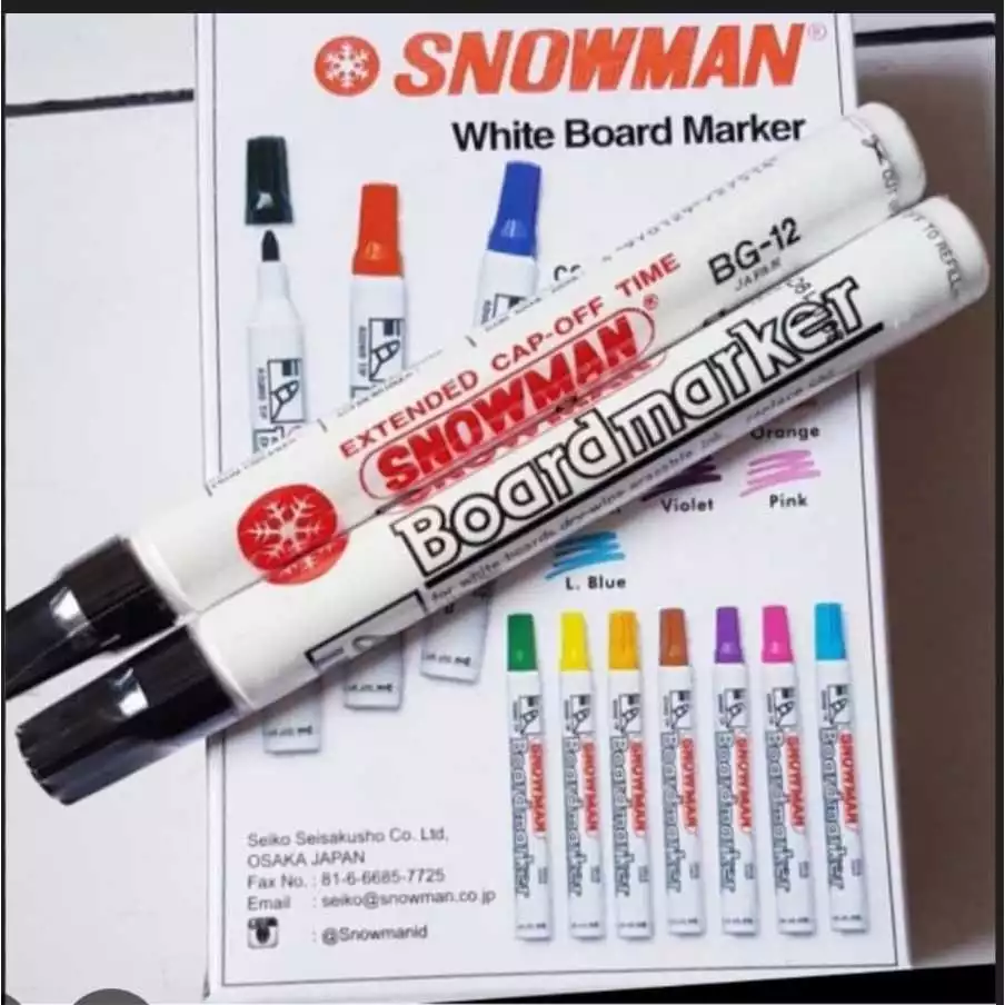 Spidol Snowman Whiteboard BG12 Warna Hitam