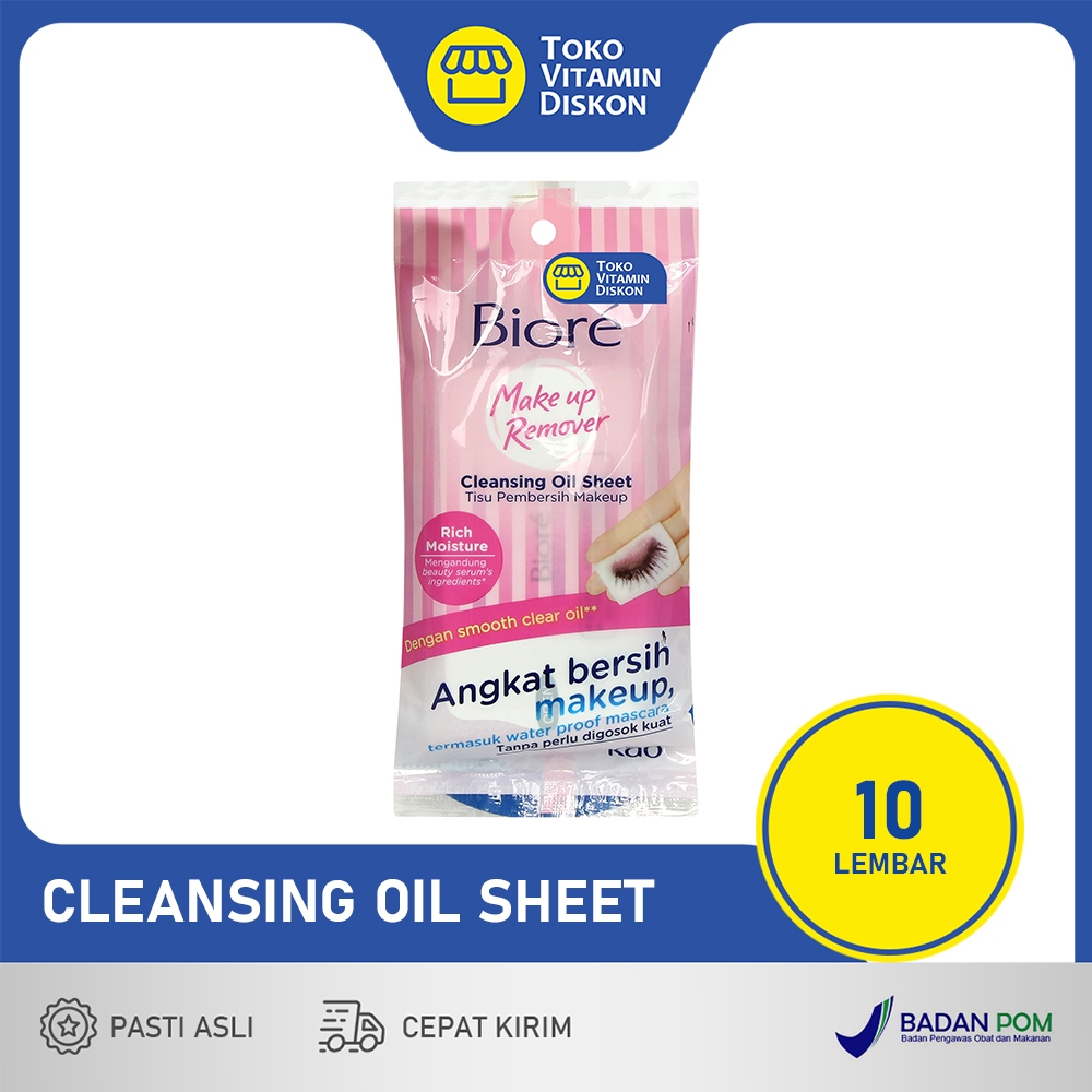 BIORE MAKE UP REMOVER CLEANSING OIL SHEET ISI 10 SHEET | TISU PEMBERSIH MAKE UP, CLEANSING OIL