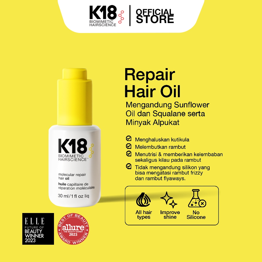 Jual K18 Molecular Repair Hair Oil 30ml - Menguatkan, Memperbaiki ...
