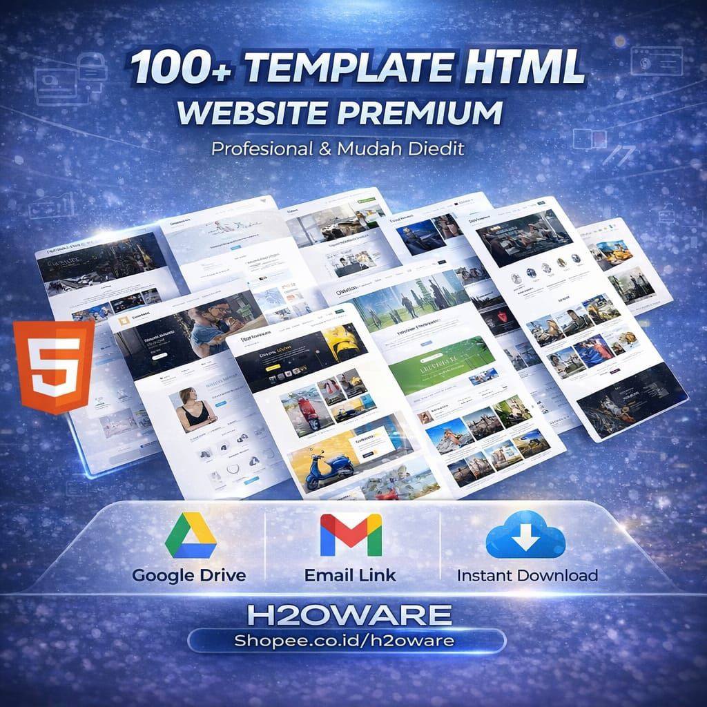 Termurah Paket 100+ Template Website HTML Premium Plus Bonus | Landing Page Ecommerce Portofolio Agency & Bisnis