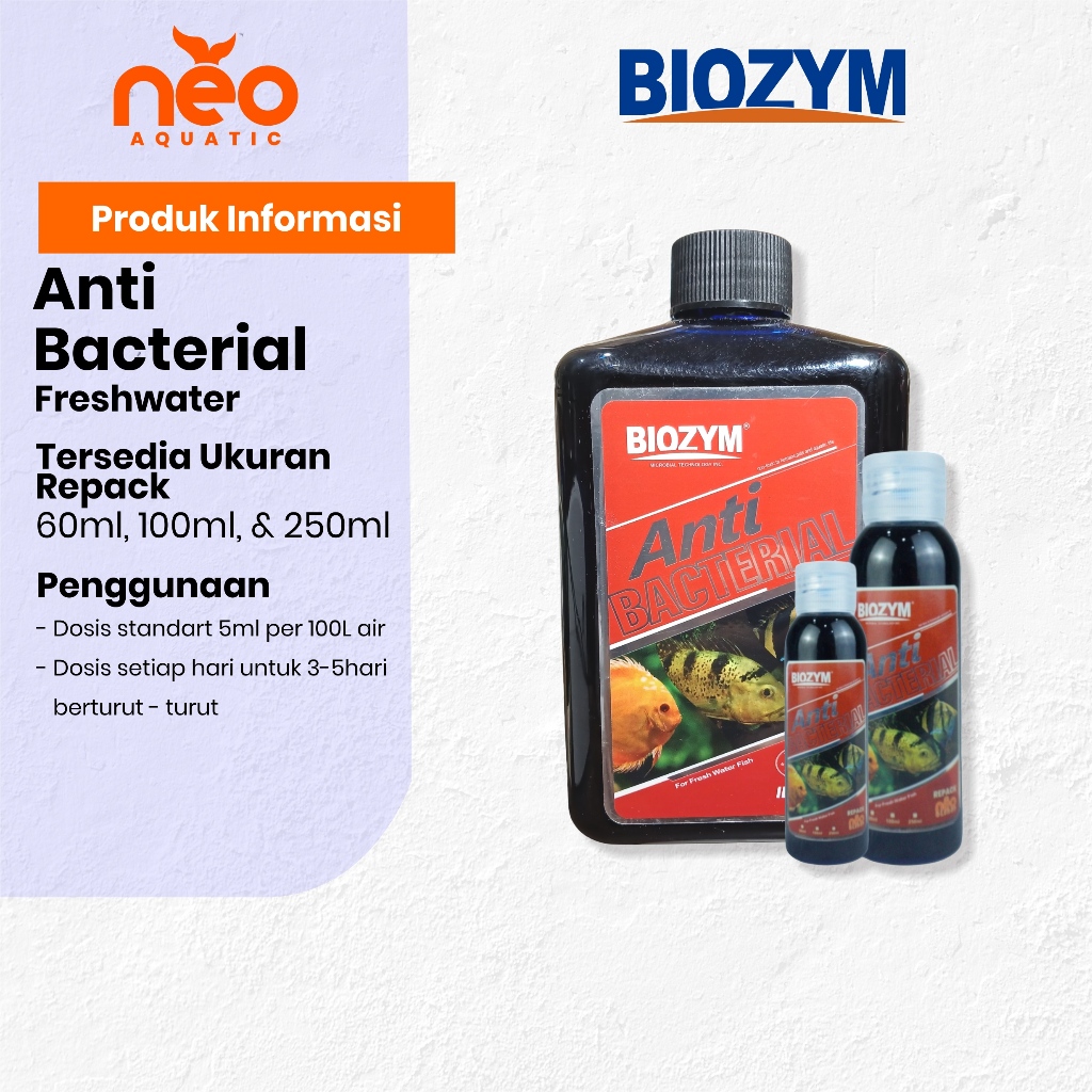 Jual REPACK BIOZYM Anti Bacterial Anti Bakteri Aquarium Untuk Fresh ...