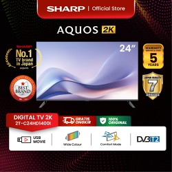 SHARP Digital TV 2K 24 Inch - 2T-C24HD1500I - USB Movie - Wide Colour - Comfort Mode - DVBT2