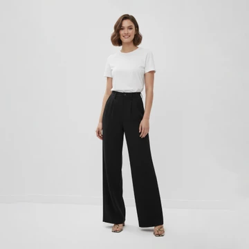 YAOMA Harlowe Straight Pants Ocha Wear High Waisted Culotte Celana Panjang Kulot Wanita