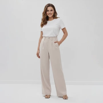 YAOMA Harlowe Straight Pants Ocha Wear High Waisted Culotte Celana Panjang Kulot Wanita