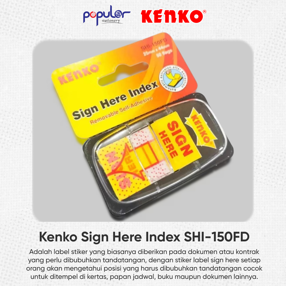 Jual Kenko Sign Here Index SHI-150FD 25MM x 44MM | Kenko Stick Note ...