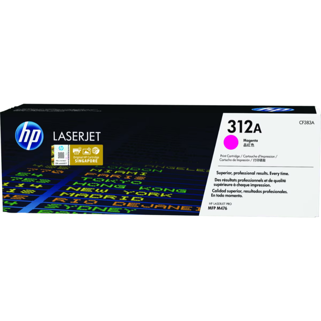 HP Toner 312A Black Cyan Magenta Yellow LaserJet Cartridge Original [CF380A CF381A CF382A CF383A] (3)