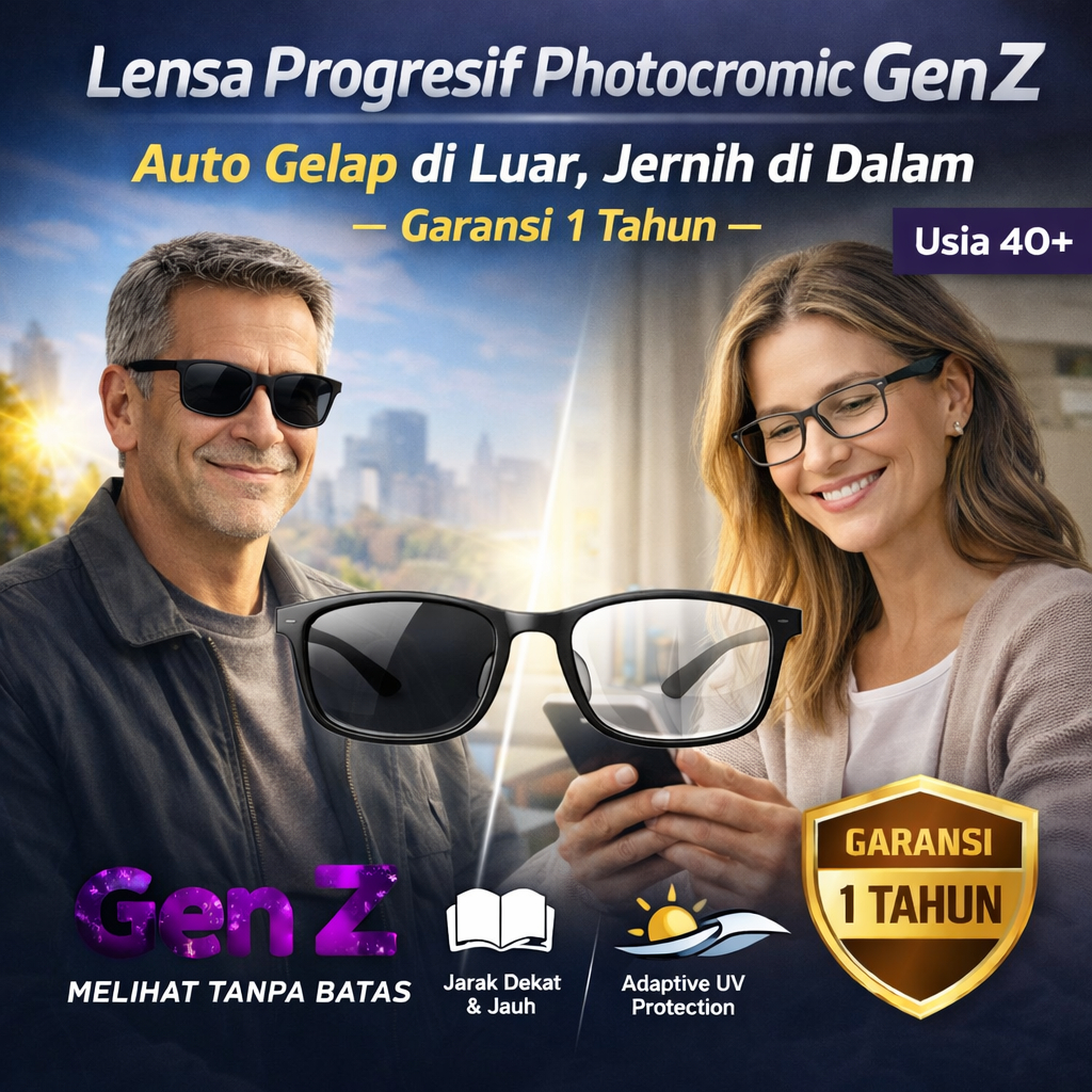 Jual Lensa kacamata Progresif Photocromic Gen Z — Solusi Mata Usia 40 ...