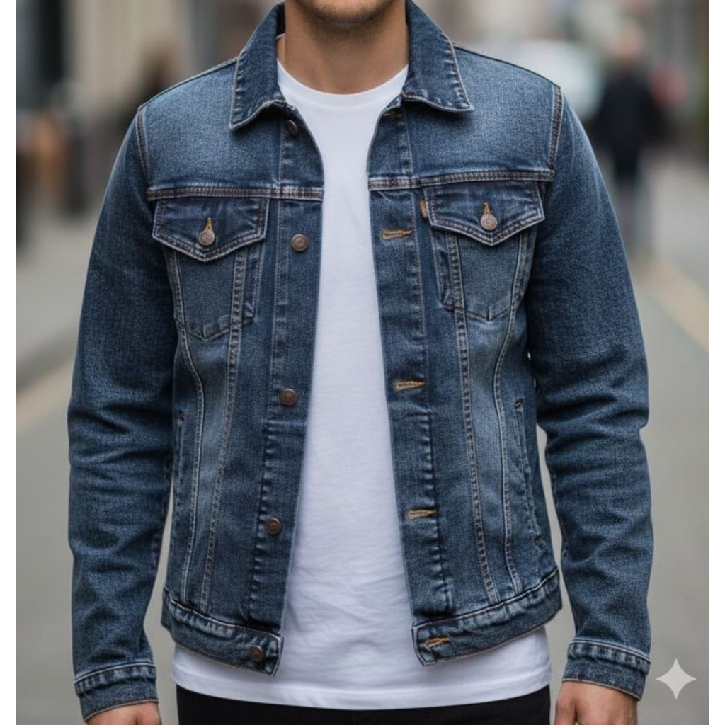 Jual RAJA JACKET jaket jeans pria , jaket jean pria | Shopee Indonesia