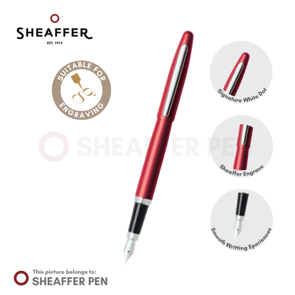 Jual Sheaffer® VFM Excessive Red Fountain Pen | Shopee Indonesia