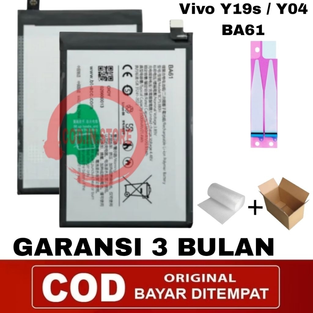Jual Batu batre battray BA61 Vivo Y19s / Y04 Battray Battre Ori 100 ...