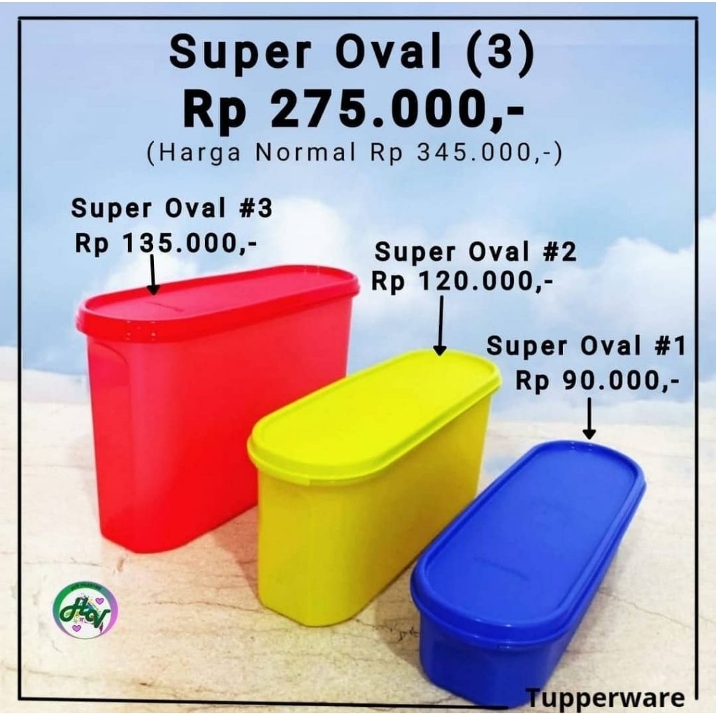 Jual super oval set (3) tupperware | Shopee Indonesia