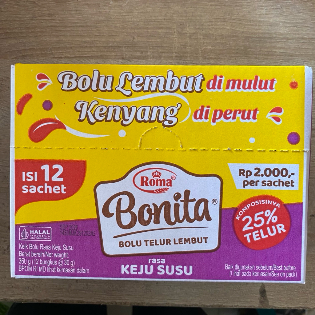 Jual 1BOX ROTI BOLU ROMA BONITA COKELAT | KEJU | PANDAN 12pcs | Shopee ...