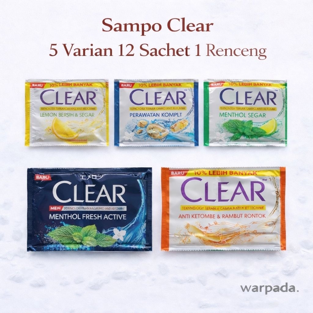 Jual Shampo Sachet Clear 1 rtg isi 12 sachet - Lemon Bersih, Men Active ...