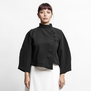 Jual ISOOS STUDIOS - ETTA LONG-SLEEVED TOP IN BLACK | Shopee Indonesia