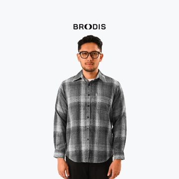 Broodis Kemeja Flannel Pria Lengan Panjang Dark Grodig
