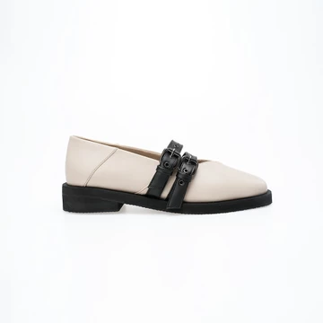 CEKHAS Leony Cream Flat Shoes Wanita