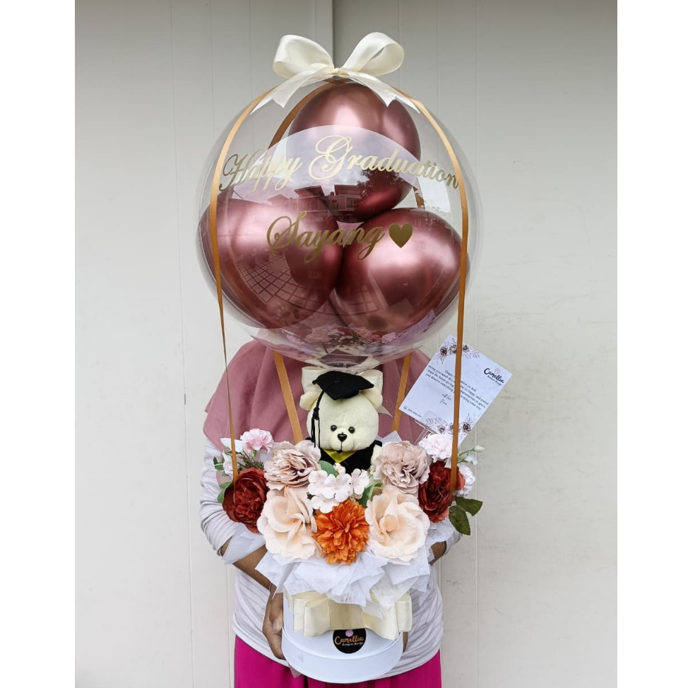 Jual (TIDAK PO) Hot Air Balloon / Buket Balon Bunga Premium / Bloown ...