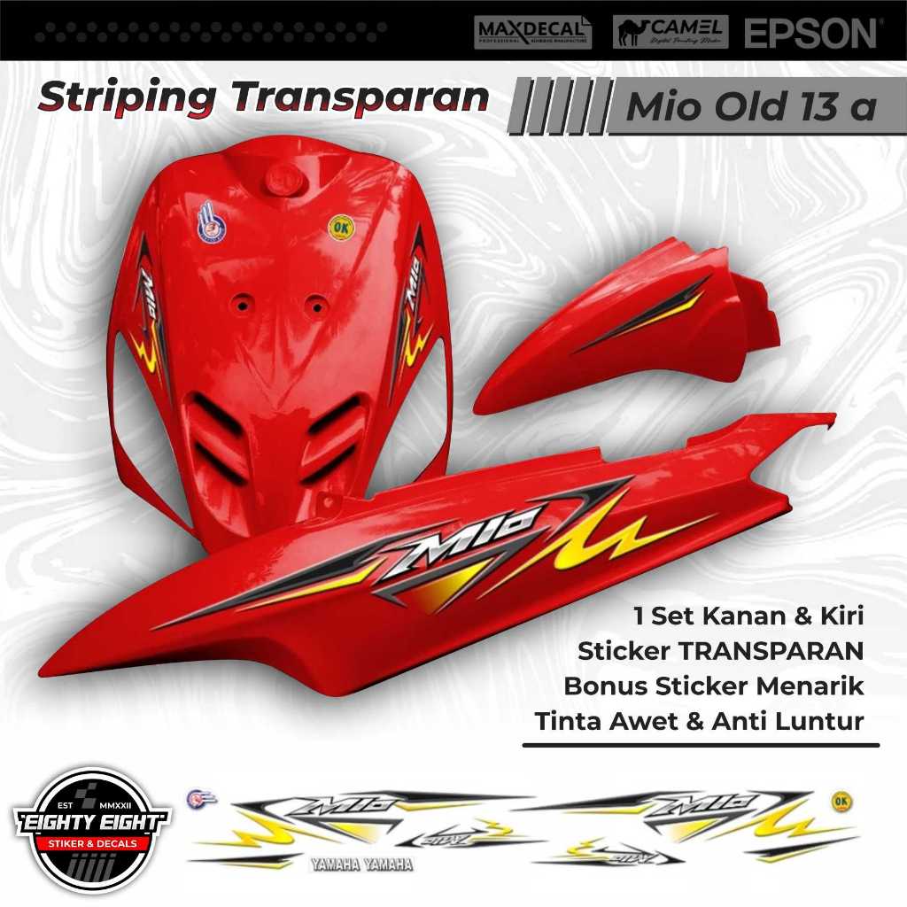 Jual Sticker Striping Mio Old Transparan Full Set Kanan Kiri – Sticker ...