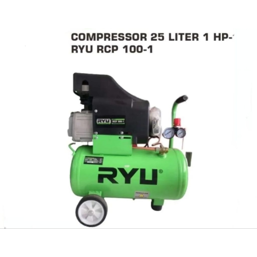 Jual RYU Mesin Kompresor RCP100-1 25 Liter 1 Hp / Motor Penggerak ...