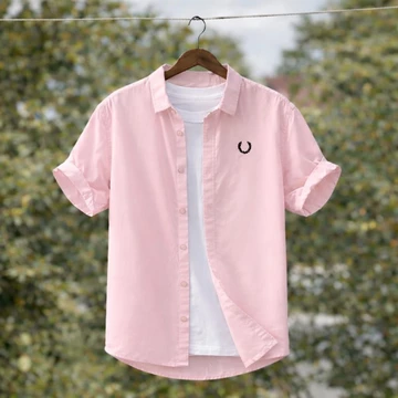 Kemeja Polos Lengan Pendek F.R.E.D.P.E.R.R.Y. Kemeja Polos Lengan Pendek Casual Kemeja Polos