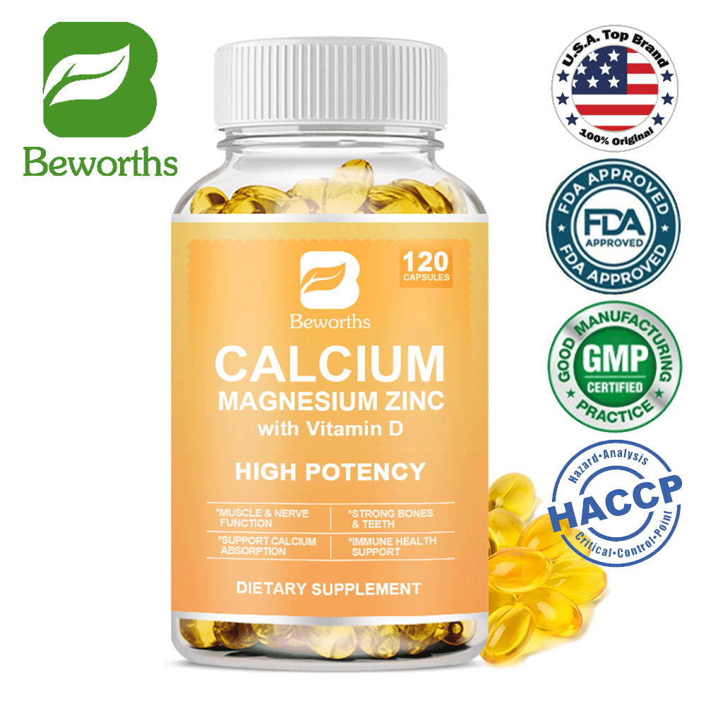 Jual Beworths Kalsium Magnesium Seng dengan Suplemen Kapsul Vitamin D3 ...