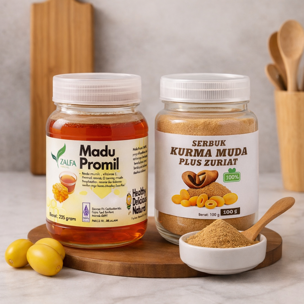 Jual Paket promil alami serbuk kurma muda plus zuriat dan madu promil ...