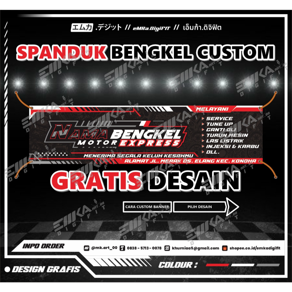 Jual Spanduk Bengkel Motor Concept Racing, Spanduk Banner bengkel Motor ...
