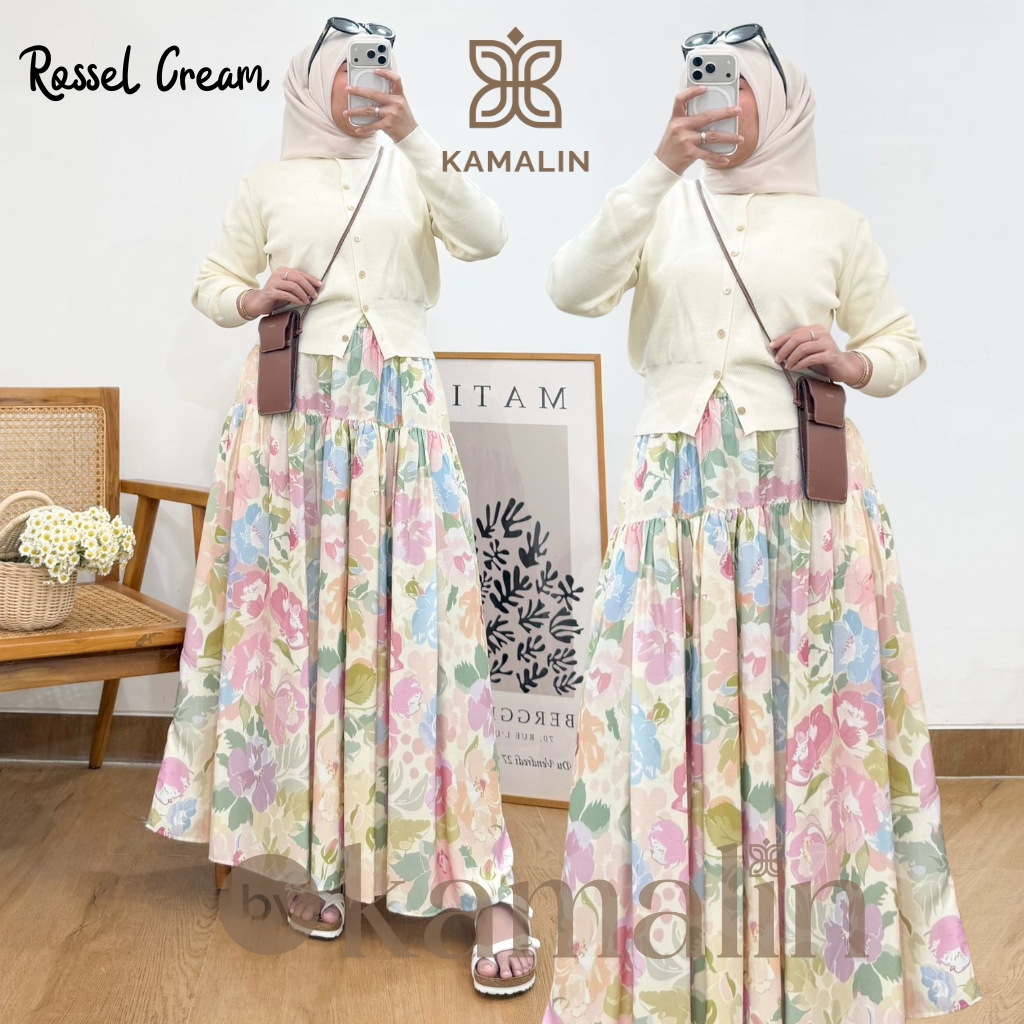 Jual Rok Wanita Motif Floral Bawahan Mayung Rayon Rossel By Kamalin ...