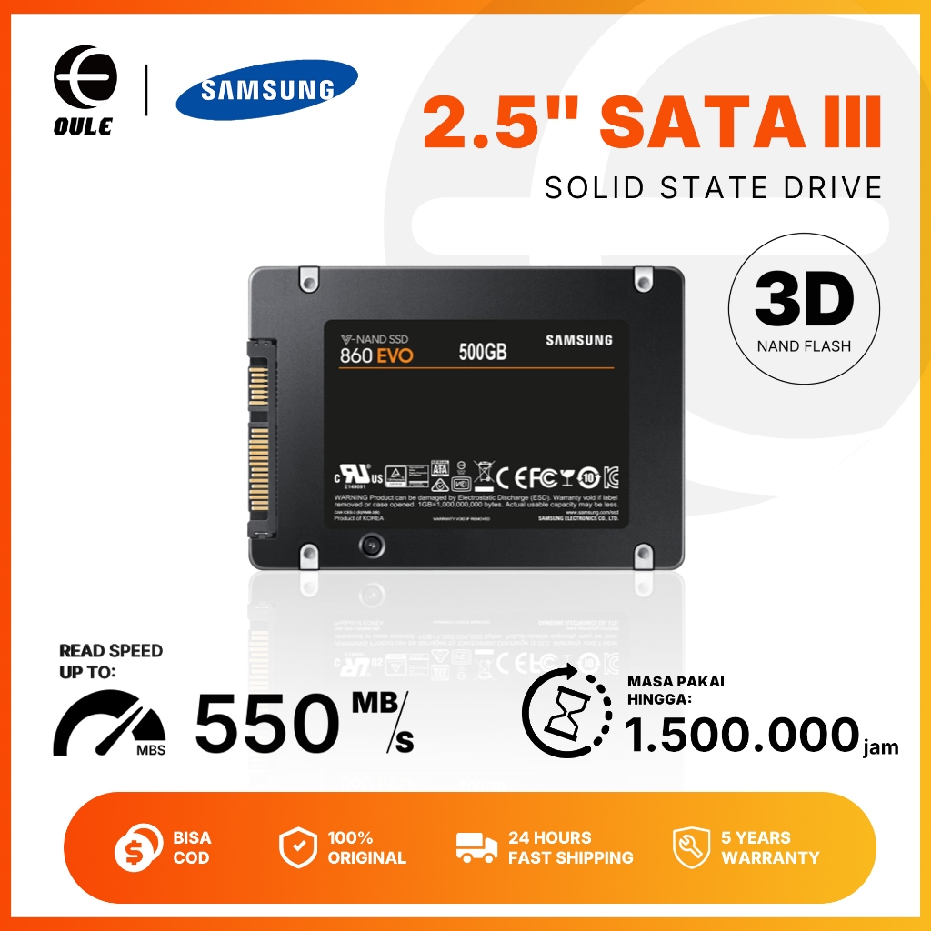 Jual Samsung 860 EVO 500GB SSD SATA III 2.5