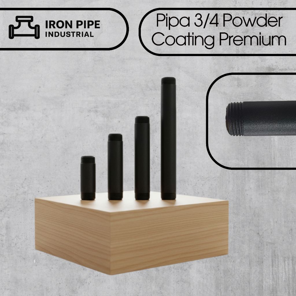 Jual Pipa Besi 3/4 Inch Industrial Black Powder Coating Premium ...