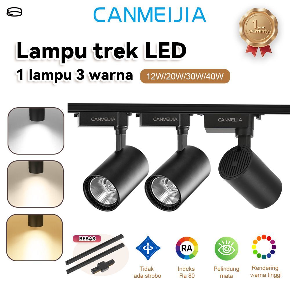Jual CANMEIJIA Lampu Rell Track LED Set 12/20/30/50W Led Sorot Lampu 3 ...