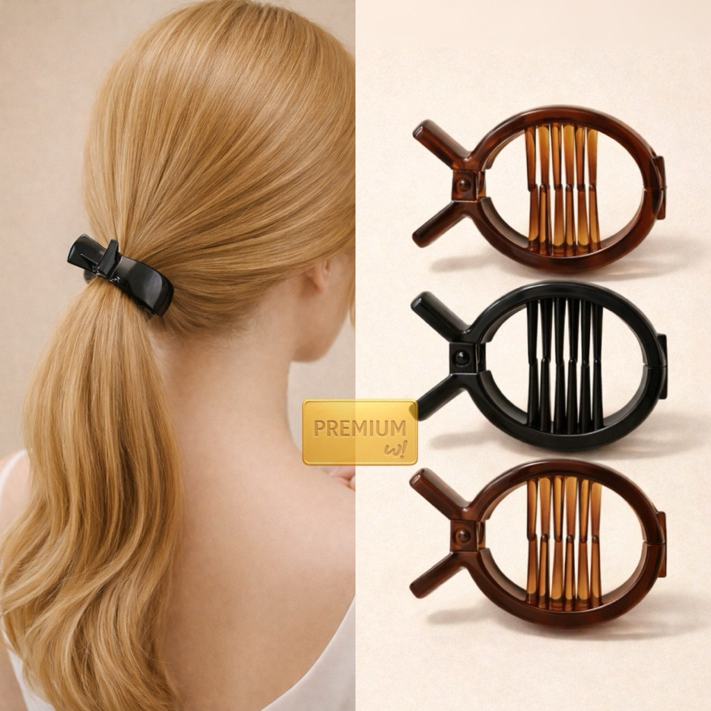 Jual W! Accessories Jepit Rambut Premium Hitam Coklat 4x6cm (pc ...