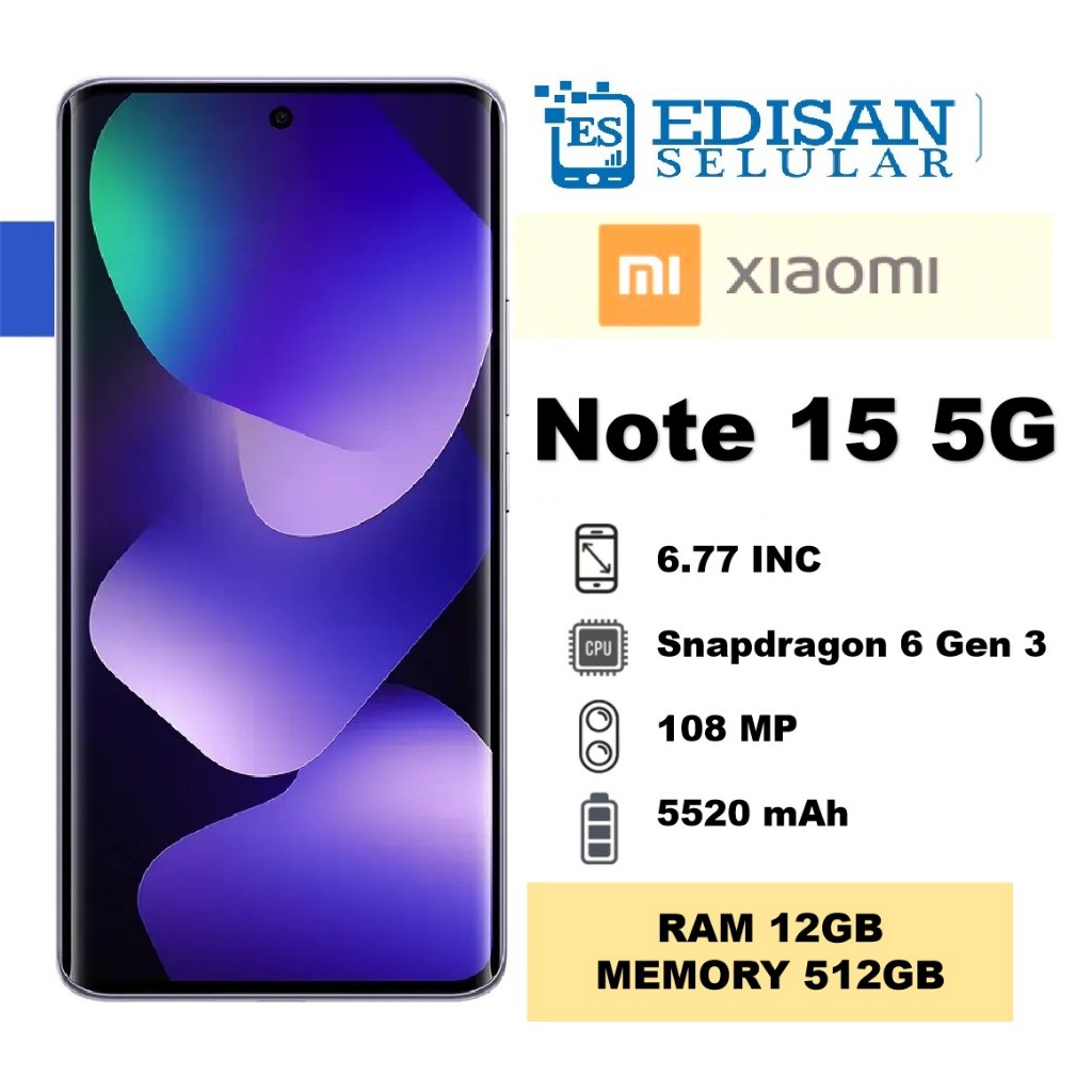 Jual XIAOMI NOTE 15 5G [8/256GB] [12/512] GARANSI RESMI | Shopee Indonesia