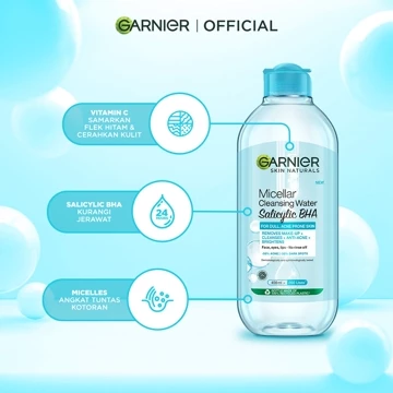 GARNIER Micellar Water Blue Salicylic Acid 400ml Skincare Cleansing Skincare Pembersih Wajah