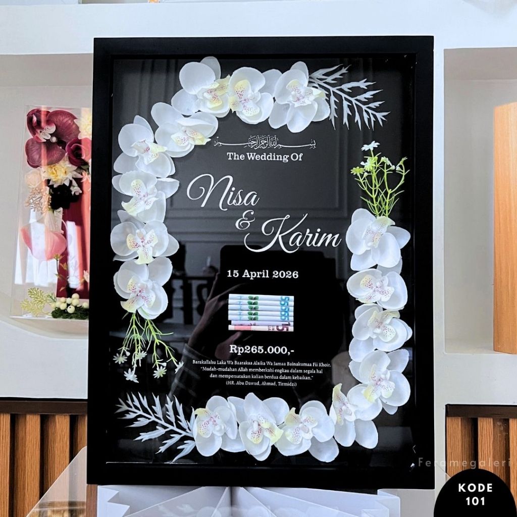 Jual Mahar Premium 30x40cm Mahar Pernikahan Akrilik simple modern ...