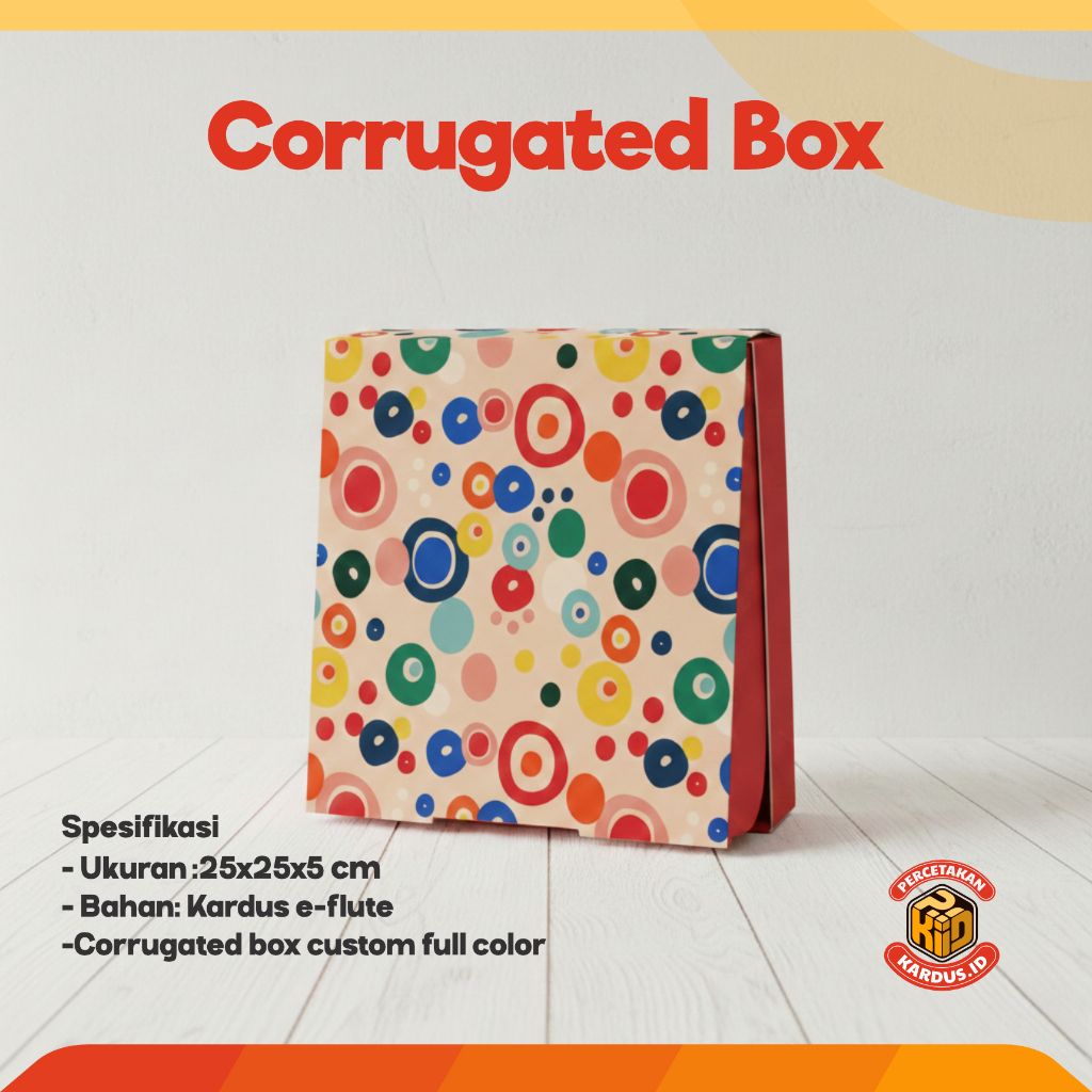 Jual Cetak Dus Corrugated 25x25x5 cm FULL COLOR Free Custom Desain/Logo ...