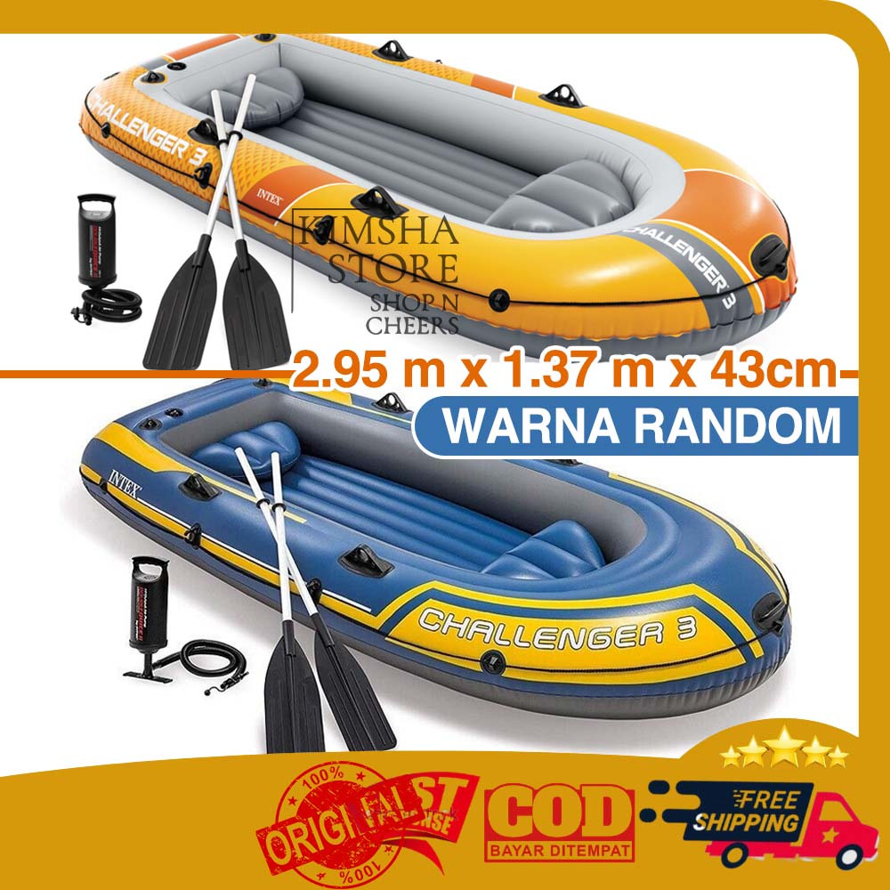 Jual Intex Challenger 3 Set Rubber Boats 2.95m x 1.37m x 43cm ...
