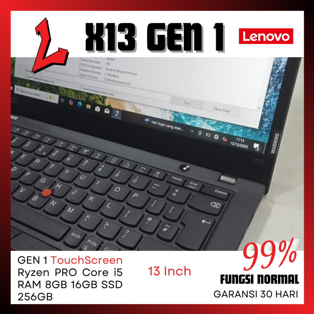 Jual Laptop Gaming Lenovo ThinkPad X13 Gen 1 Touchscreen Second / Seken ...
