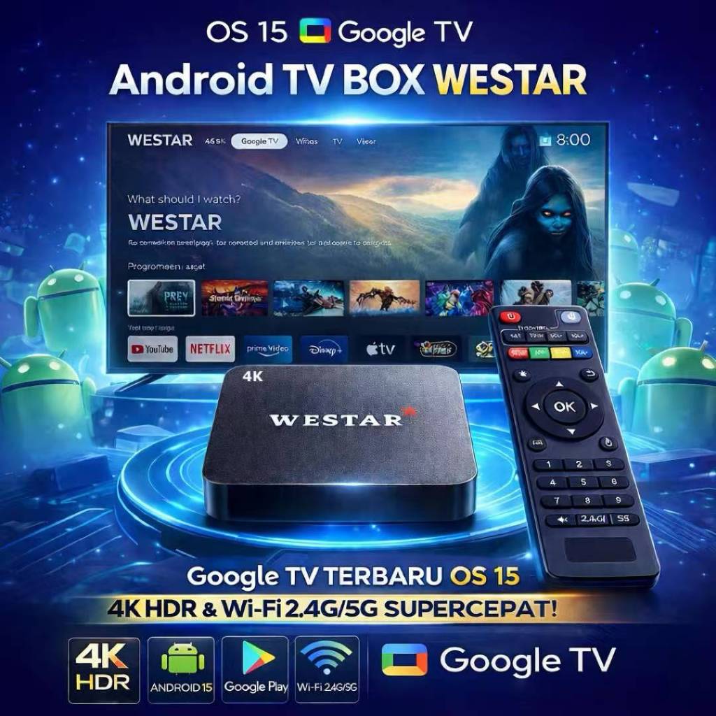 Jual Android TV Box WESTAR W1 WIFI STB 4K Smart TV Box Netflix WESTAR ...