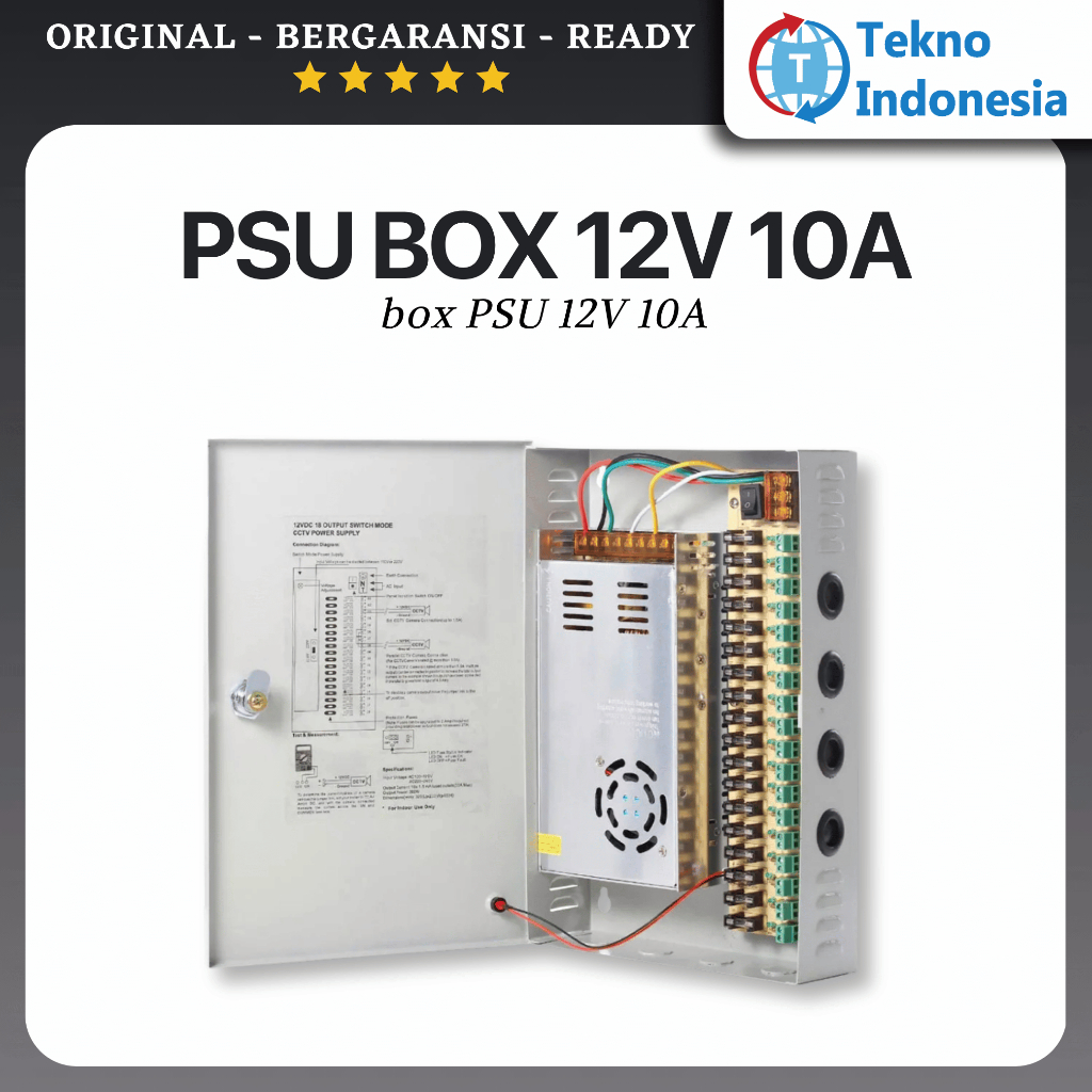 Jual CCTV Power Supply Box 12Volt 10Ampere PSU Box 12V 10A | Shopee ...