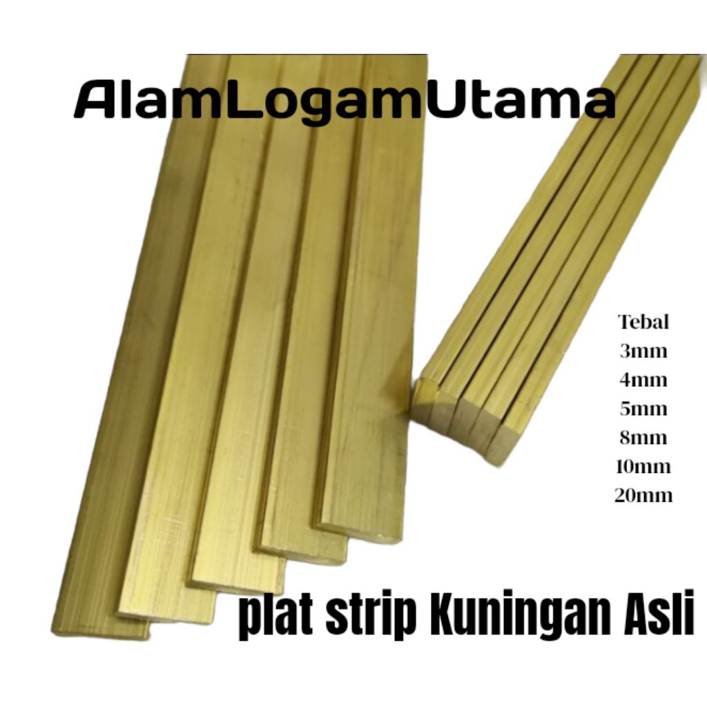 Jual plat strip Kuningan 5mm x 40mm x 1000mm | Shopee Indonesia