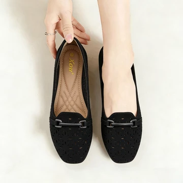 XOU Fashion Flatshoes Wanita Sepatu Flat Wanita Desain Berlubang Untuk Sepatu Wanita A 03