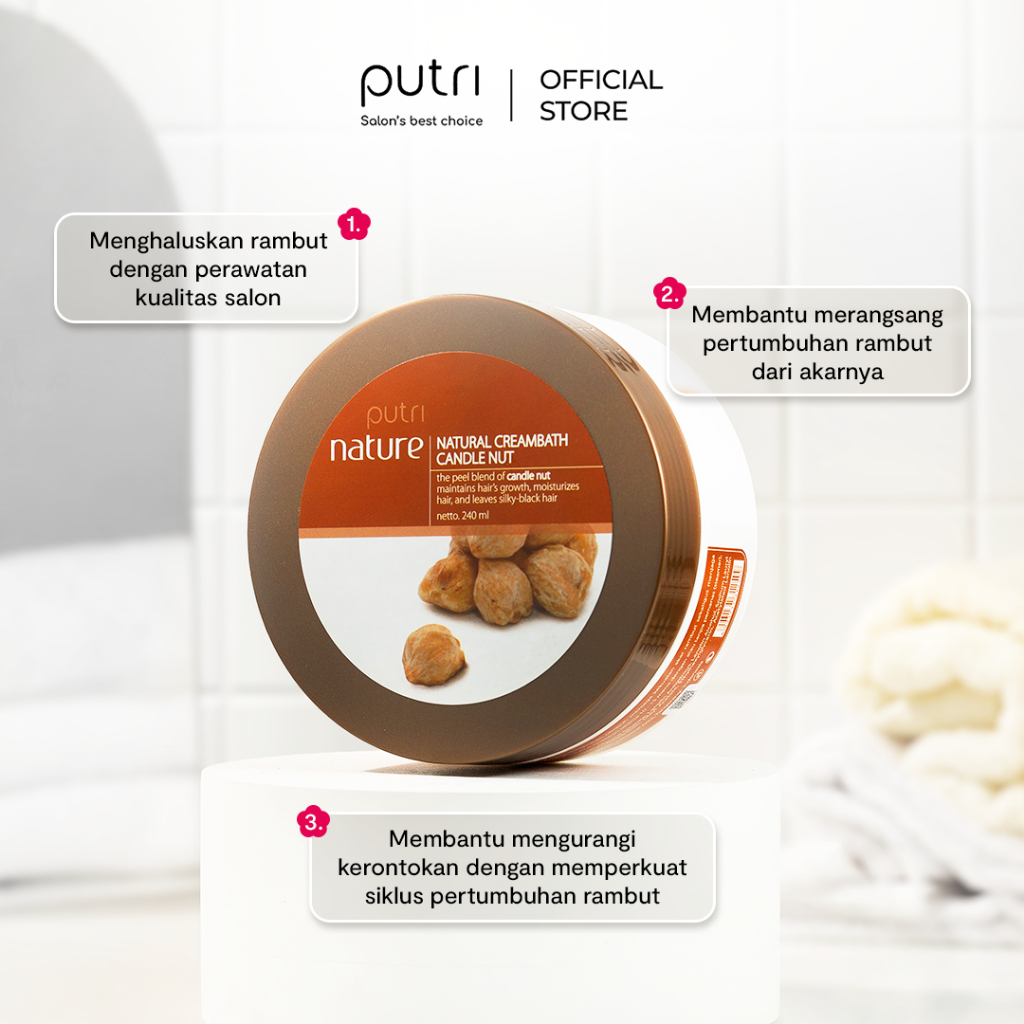Jual Putri Natural Creambath Candlenut 240ml – Rambut Hitam Alami ...
